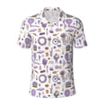 thumbnail image 2 of Daiia Lavender Flowers Pattern Men’s Polo Shirts,Solid Deck Shirt,Classic Fit, Breathable Cotton Polo for Casual and Sport Wear-Small, 2 of 9