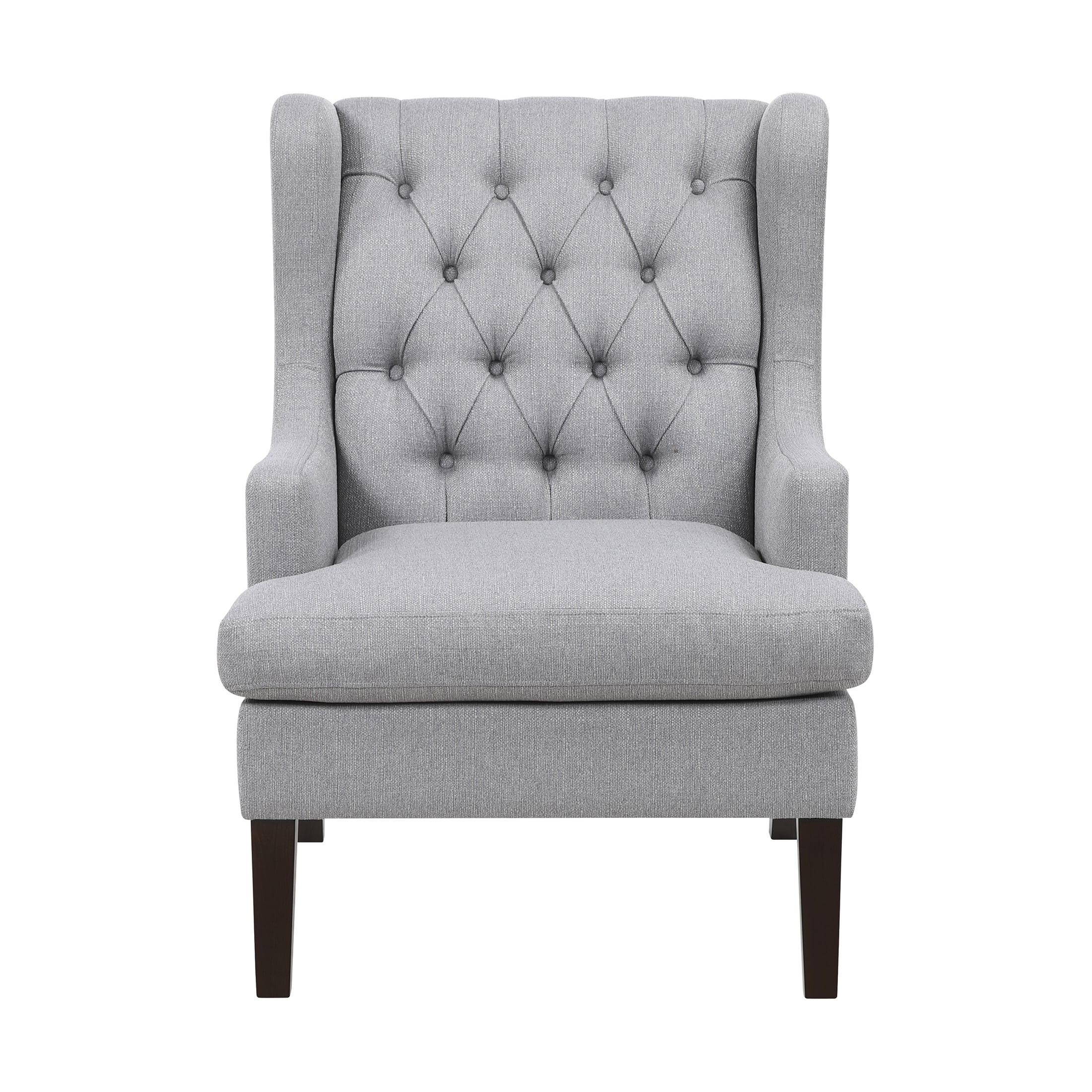 OakvillePark Velloria Textured Fabric Tufted Back Accent Chair, Gray
