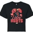 thumbnail image 3 of Marvel Deadpool - Valentine's Day Love Hurts - Juniors Cropped Graphic T-Shirt, 3 of 5