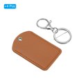 thumbnail image 3 of Unique Bargains Leather Key Fob, 4 Pack PU Leather Key Fob with Key Rings for ID Key Cards, Brown, 3 of 6
