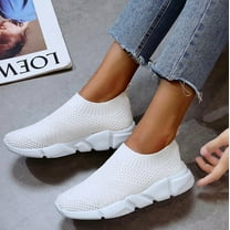 NOKIO Women's Summer Sports Shoes Fly Weave Lazy Single Shoes Womens Walking Shoes Tennis Water Sneakers Casual Mesh Comfortable Athletic Breathable Running