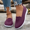 thumbnail image 2 of Duqingm Women'S Flats Everyday Women's Slip On Knit Flats Shoes Mesh Walking Loafers Shoes Casual Work Nursing Sneakers Dark Purple,6.5, 2 of 7