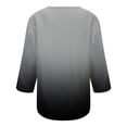 thumbnail image 4 of Idoravan Long Sleeve Shirts for Women Women's Fashion Printed Loose T-shirt 3/4 Sleeves Blouse Round Neck Buttons Tops, 4 of 5