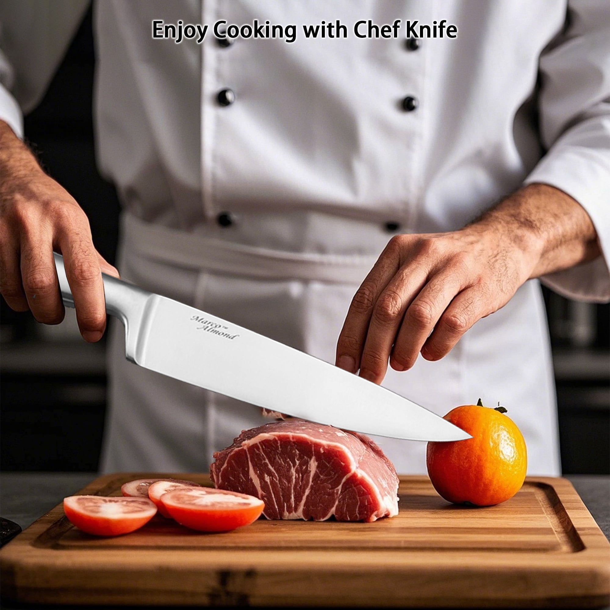 Free Shipping! Marco Almond 14-Piece Stainless Steel Knife Block