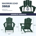 Outdoor Patio Folding HDPE Resin Adirondack Chair, Green