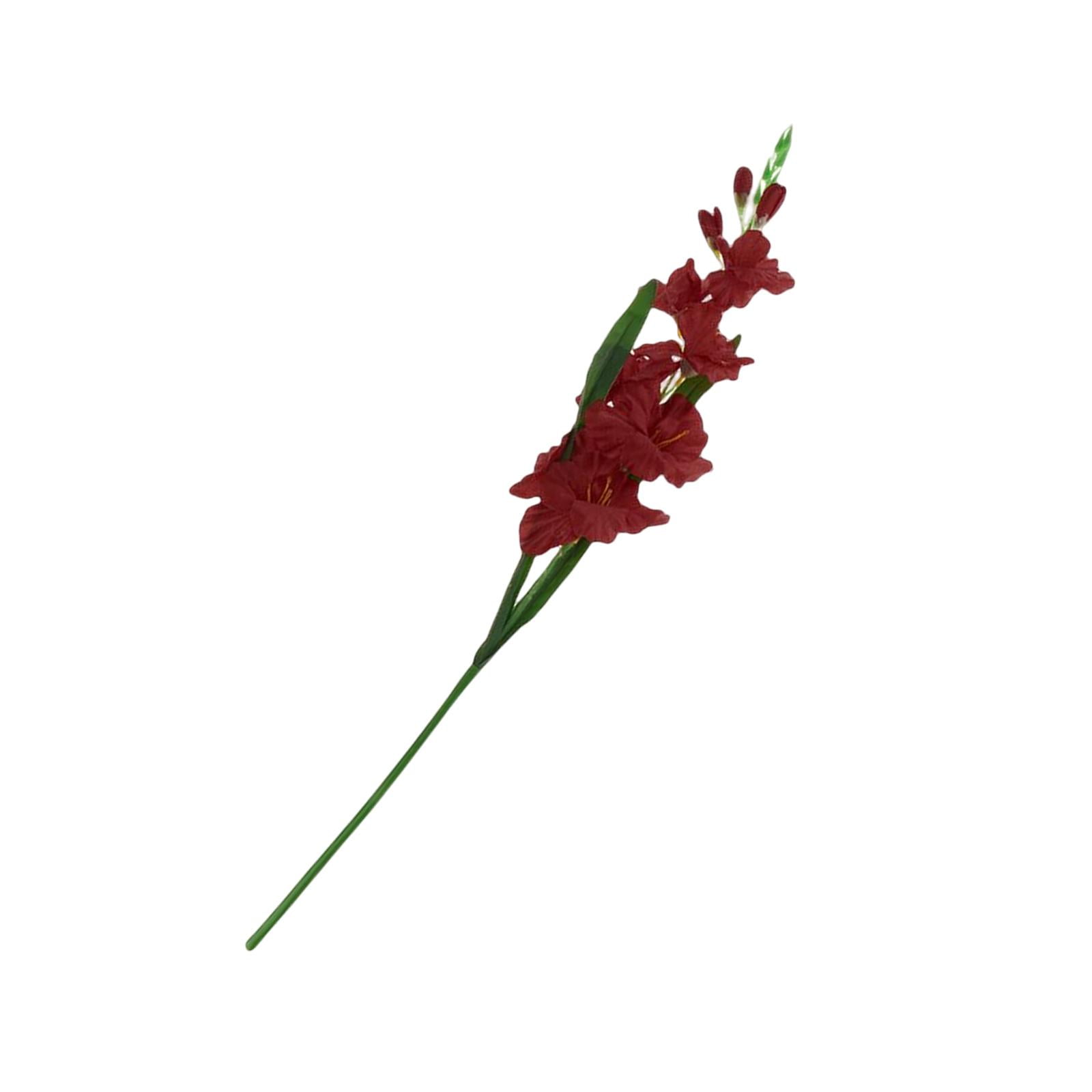 Artificial Gladioli Stem Fake Silk Tropical Gladiolus Red