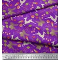 thumbnail image 2 of Soimoi Polyester Crepe Fabric Leaves & Reindeer Animal Print Sewing Fabric Yard 52 Inch Wide, 2 of 3