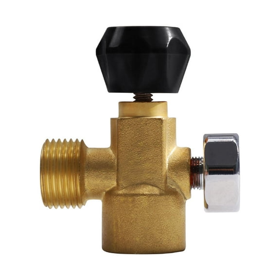 Copper Cylinder Refill Adapter with Switch, 4 to .8-14 ,Inflatable Refill Bottle CO2 Cylinder Filling Adapter
