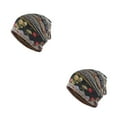 thumbnail image 2 of kurtrusly Bonnet Chapeau Hijab Pré-Attaché Foulard Turban Coloré Réglable Tête Wrap Oreille Protection Bandeau Accessoires Bonnet Noir floral 2Set, 2 of 6