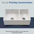 thumbnail image 5 of Houzer Platus 33 inch White Fireclay Apron Front Farmhouse 60/40 Double Bowl Kitchen Sink - PTD-6040 WH, 5 of 9