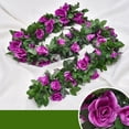 thumbnail image 3 of Artificial Rose Garland Hanging Simple Faux Rose Vine Floral Garland Decoration, 3 of 10