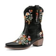 thumbnail image 4 of Mepaouo Cowboy Boots for Women Ankle Cowgirl Booties Embroidered Pointed Toe Western Mid Calf Boots, 4 of 8