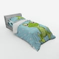 thumbnail image 3 of Ambesonne Cartoon Bedding Set 4 Pcs, Frog Prince Polka Dots, Queen, Green Blue, 3 of 3