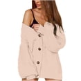thumbnail image 2 of Idoravan Cardigans for Women Spring Womens Fashion Solid Color Button Up Long Sleeves Knit Cardigan Loose Tops Blouse Sweater, 2 of 8
