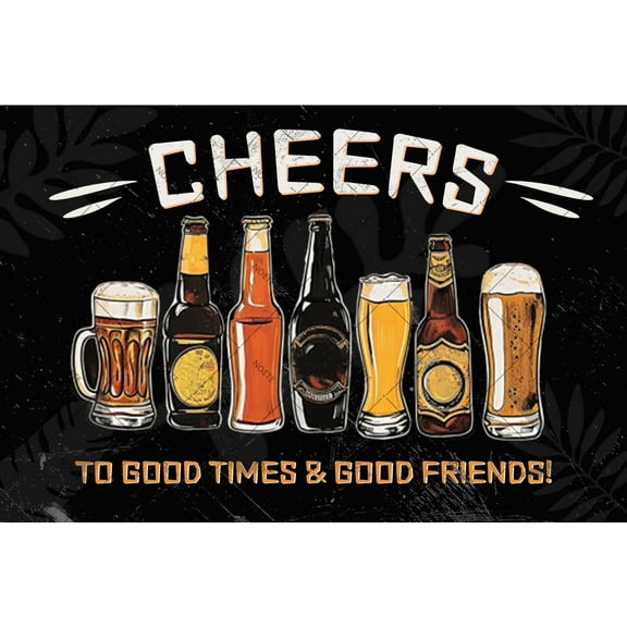 Noete Vintage Metal Tin Sign 12x16 Inch Rustic Wall Art for Home Bar, Man Cave & Pub Funny Retro Beer Bar Decor Sign for Good Times with Friends