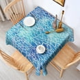 thumbnail image 2 of Blue White Tie Dye Cracked Pattern Square Tablecloth,Waterproof Square Table Cover,Wipeable Spillproof Washable Table Cover for Home Kitchen Party Decor 60"x60"(152x152cm), 2 of 6