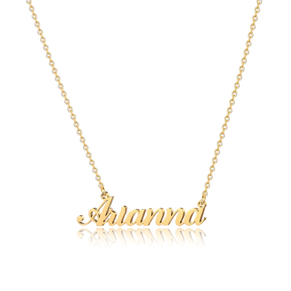 Arianna Name Necklace, 18K Gold Filled Custom Name Necklace Personalized Necklace for Women
