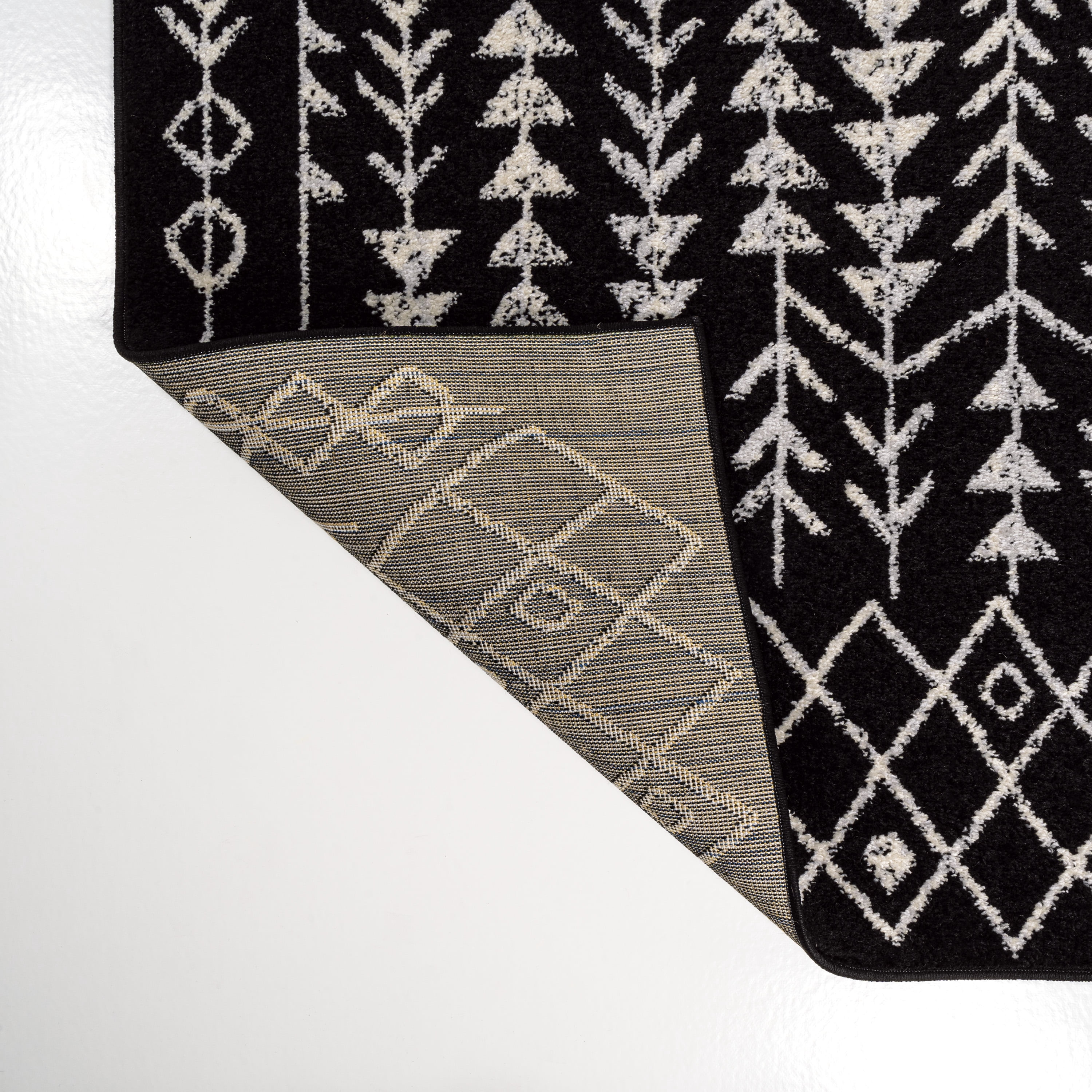JONATHAN Y MOROCCAN HYPE 2 x 8 Runner Rug, Ziri Moroccan Geometric - Black/Cream, MOH210C-28