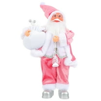 IBASETOY 1Pcs Standing Santa Figurine Santa Claus Figurine Pink PE Decoration Christmas Indoor Decorations