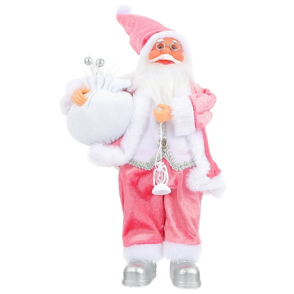 ELAYARD 1Pc Pink Santa Claus Decor Christmas Festival Supplies Desktop Ornament