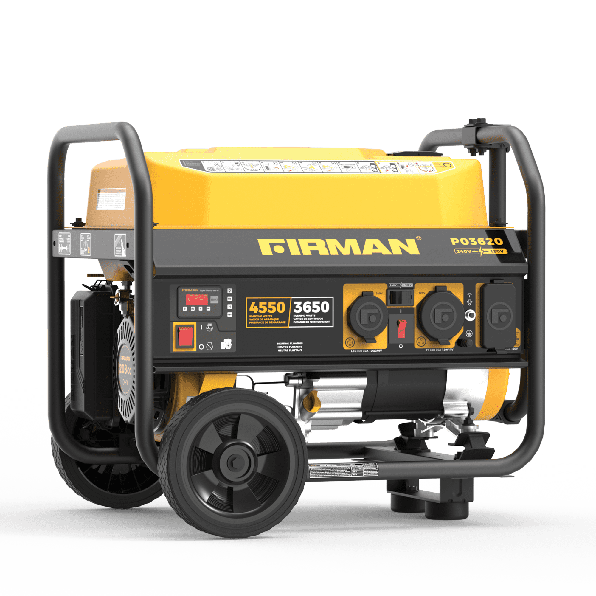 FIRMAN P03620 4550/3650 Watt 30A 120/240V Gas Portable Generator EPA