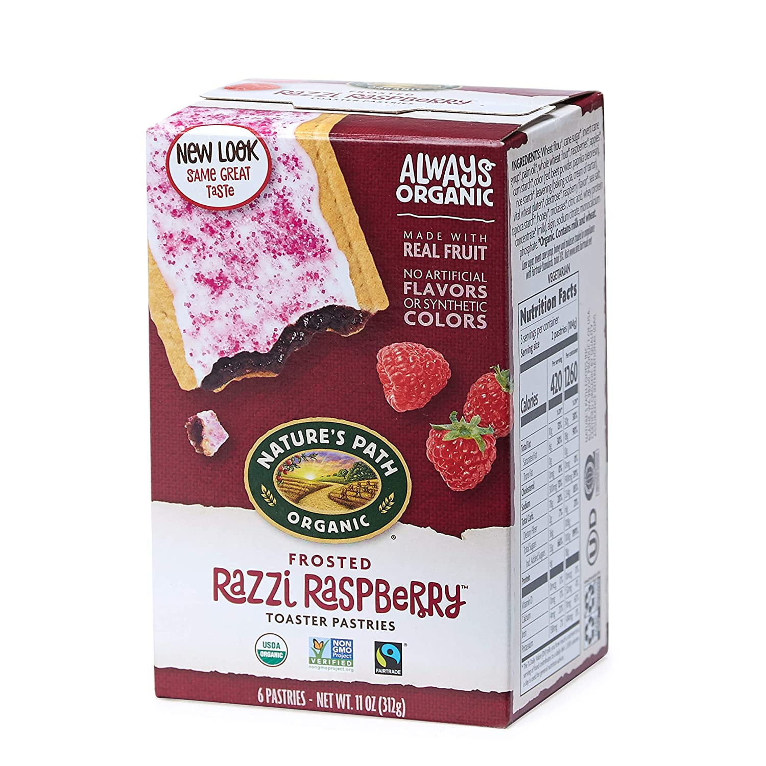 Natureâ€™s Path Frosted Razzi Raspberry Toaster Pastries, Healthy
