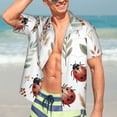 thumbnail image 3 of Fotbe Watercolor Ladybug Hawaiian Shirt for Men Unisex Summer Beach Casual Short Sleeve Cotton Linen Button Down Shirts-Large, 3 of 5