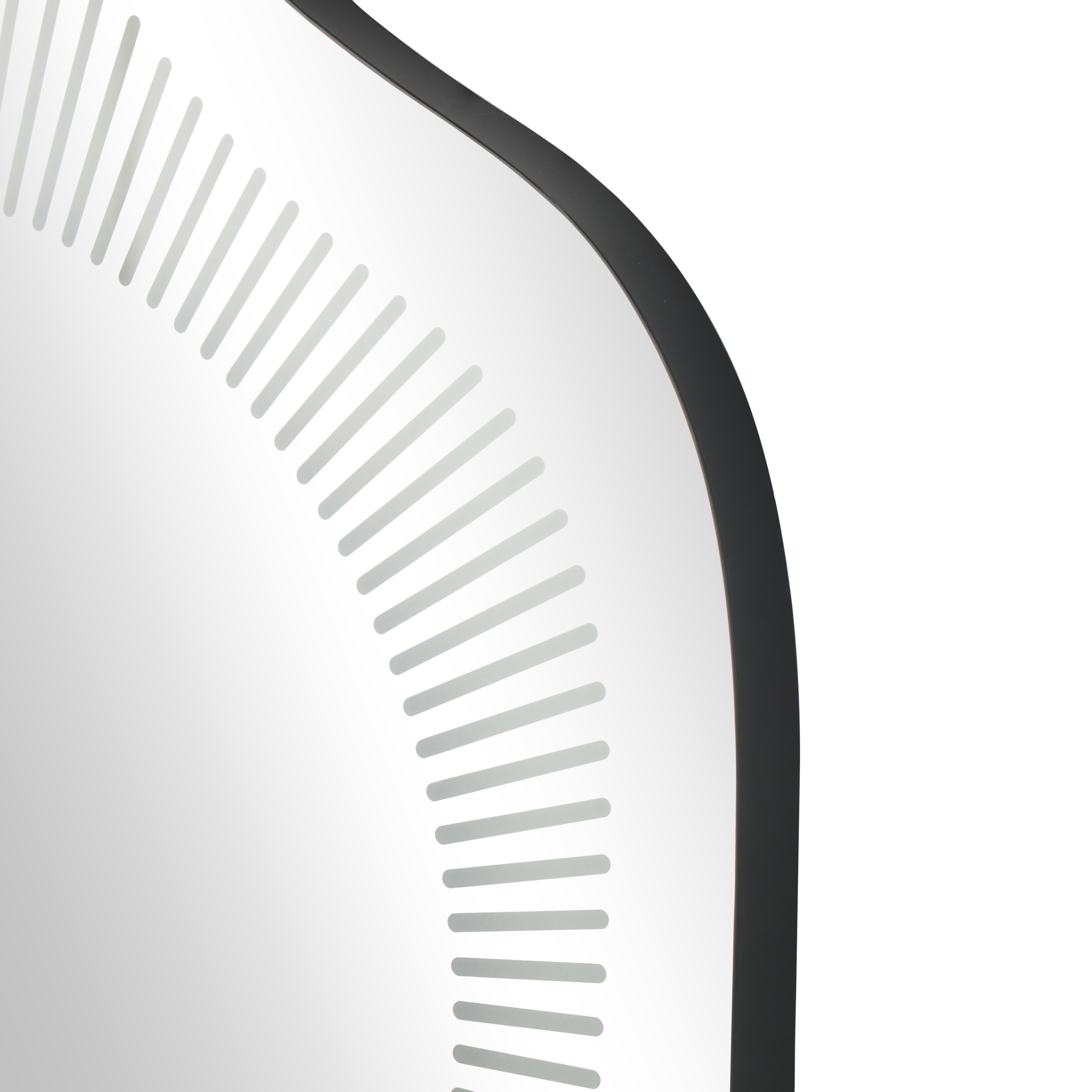 DecMode 29" x 30" Silver Wavy LED Abstract Wall Mirror with Radial Pattern