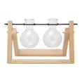 thumbnail image 2 of Florero de bulbo de terrario con soporte giratorio de madera 2 jarrones perfecl, 2 of 7