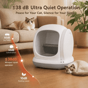 Osoeri Self-Cleaning Cat Litter Box 75L Extra Large, Smart Automatic APP Control with Safety Sensors for Multi-Cat Households, Gray