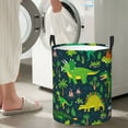 thumbnail image 5 of Sikiie Dinosaurs and Flowers Print Round Dirty Clothes Basket, Waterproof Standing Foldable Storage Basket, for Laundry Room, Bedroom, Bathroom Storage-Medium, 5 of 6