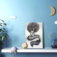 thumbnail image 4 of African American Mermaid Wall Art Canvas Black Mermaid Pictures Painting For Girls Living Room Bedroom Bathroom Framed 18x12 Inch, 4 of 6