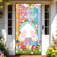 thumbnail image 5 of YaoZQ Happy Easter Door Cover, Cute Bunny and Ears on Colorful Wood Background, Spring Holiday Front Door Decoration Banner, Multicolor, 35 x 71 in, 5 of 7