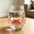 thumbnail image 2 of 3D Blue Ocean Series Stemless Wine Glass, Handcrafted Borosilicate Drinkware with Marine Animal Sculptures, 12 oz (Multiple Designs Available), 2 of 9