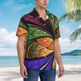 thumbnail image 5 of Daiia Multicolored Beautiful Flower1 Hawaiian Shirt for Men Gentle Cotton Regular Short Sleeve Casual-Large, 5 of 9