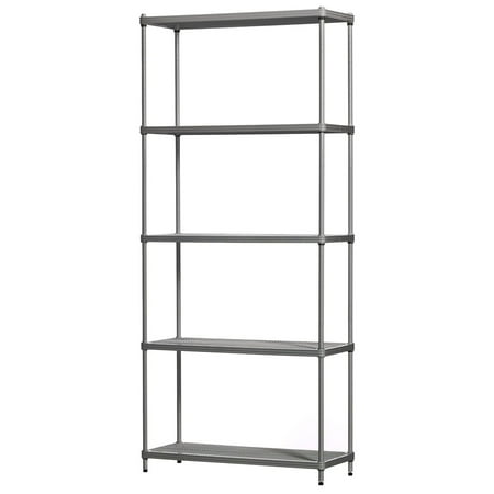 

Design Ideas MeshWorks 5 Tier Steel Storage Shelving Unit Bookshelf Silver