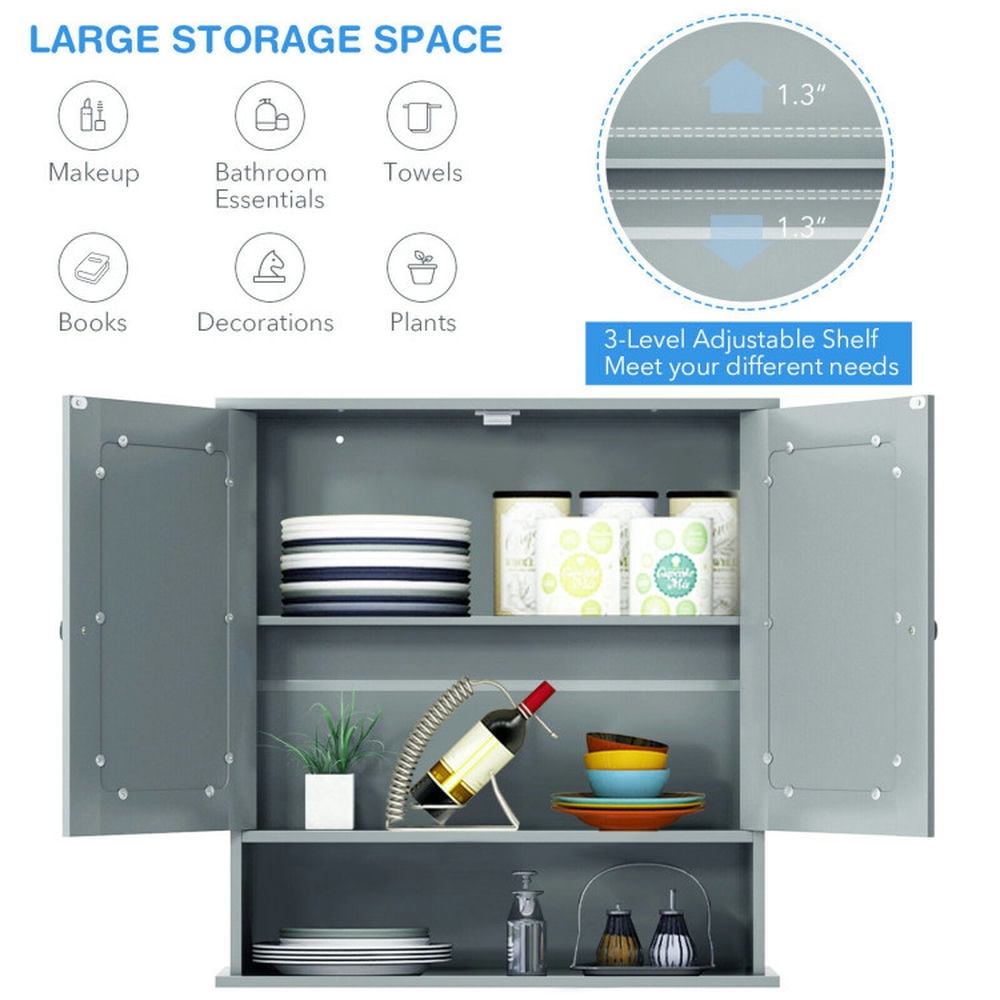 Finihen Bathroom Wall Cabinet, Wall Mounted Bathroom Mirror Cabinet, Bathroom Wall Mount Mirror Cabinet Organizer, for Bathroom, Gray Finihen Bathroom Wall Cabinet, Wall Mounted Bathroom Mirror Cabinet, Bathroom Wall Mount Mirror Cabinet Organizer, for Bathroom, Gray