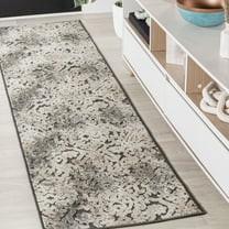 JONATHAN Y SOUTH BEACH 2 x 8 Runner Rug, Duenas Shabby Damask - Cream/Beige/Dark Gray, SBH110A-28