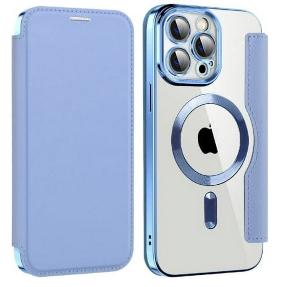 VENINGO for iPhone 13 Pro Max Wallet Case with Card Slots Compatible with Mag-safe ,PU Leather Slim Case with Card Holder,Blue