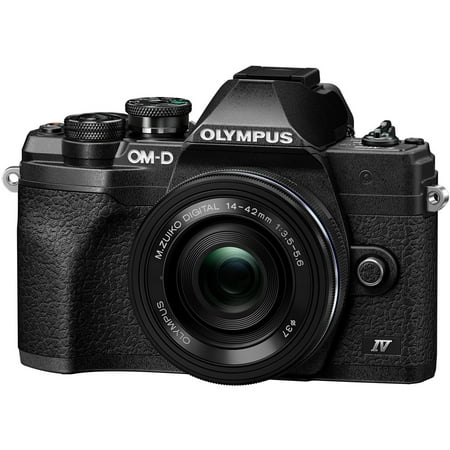 Olympus - V207132SU000 OM-D E-M10 Mark IV Mirrorless Digital Camera with 14-42mm Lens - Black