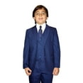 thumbnail image 2 of B-100 Sapphire 5pc Suit Shirt, Bowtie & Vest For Kids By Alberto Nardoni Brand Designer, 2 of 3
