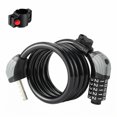 thumbnail image 1 of 1.2m 12mm Reinforced Self-Coiling Steel Cable Bike Lock, 5-Digit Combination Anti-Theft Lock with LED Light, Heavy-Duty Zinc Alloy Lock Body with PVC Coating, Auto-Locking Cycling Gear with Mount, 1 of 6