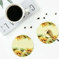 thumbnail image 5 of Bingfone Vintage Sunflowers On A Yellow Background Leather Drinks Coasters With Set Of 6,Suitable For Home Kitchen,Coffee Cup Coasters Home Gift, 5 of 9