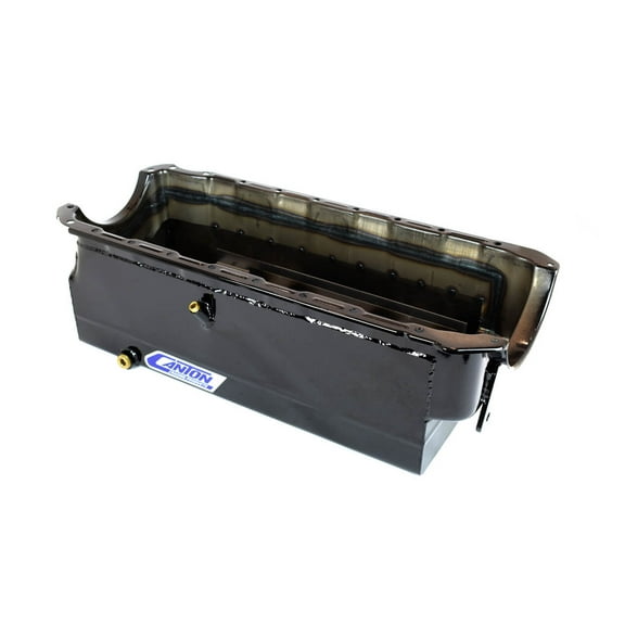 Canton 18-300 Oil Pan Marine Full Sump 9 qt 8 in Deep - Black Powder Coat Steel