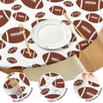 thumbnail image 4 of White Brown Footballs Pattern Round Fitted Tablecloth with Elastic Edge,Dining Table Cover Waterproof,Outdoor Round Tablecloth for Camping,Dining,Indoor and Outdoor, 4 of 7