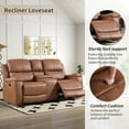 thumbnail image 3 of Bonzy Home Manual Reclining Chair Double Recliner Loveseat Sofa with Console Hidden Storage and Cup Holders,Sofa Set for Living Room, 3 of 8