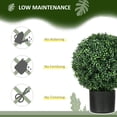 thumbnail image 5 of HOMCOM 20.5" Artificial Boxwood Topiary Trees, Set of 2 Potted Indoor Fake Plants for Home Office & Living Room Decor, 5 of 9