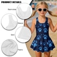 thumbnail image 6 of Xixirimido Blue Dog Paws Print Girls One Piece Swimsuits with Skirt Sleeveless Swim Dress Modest Skirted Swimwear with Built-in Shorts UPF 50+ Bathing Suit, 5-6 Years, 6 of 7