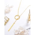thumbnail image 6 of Silvora 14K Gold Plated Long Necklaces for Women Dainty Drop Bar Pendant Lariat Y-Necklaces Adjustable Long Chain Trendy Jewelry Gifts for Girlfriend Wife Valentine's Day, 6 of 7