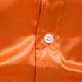 thumbnail image 6 of Honeeladyy Mens Satin Short Sleeve Shirts Summer Solid Color Button Up Slim Shirts for Party Prom Wedding New Year Gift for Boyfriend Orange XL, 6 of 9